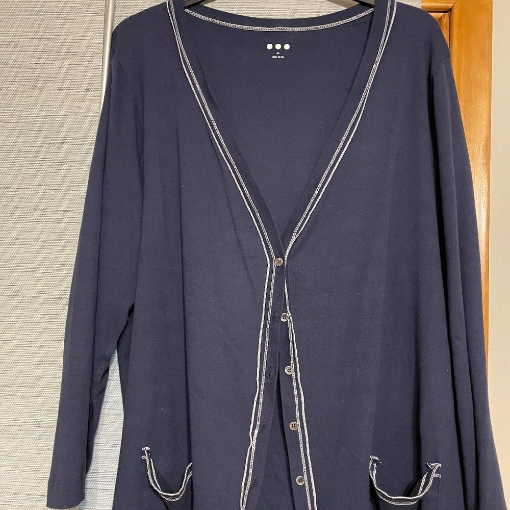 Three Dots Cotton Dress and Cardigan Plus Size - Picture 3 of 7